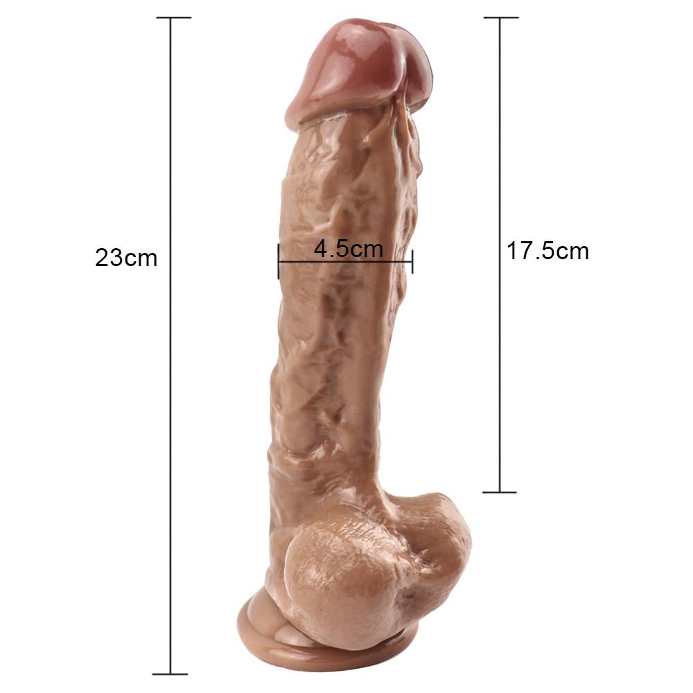RUNYU Dildo With Suction Cup Fake Brown Penis Sex Toy For Women