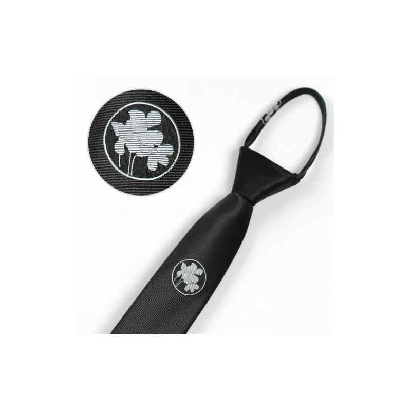 Tiger Head Embroidered Neck Tie For Kids With Striped Wool Material For School Or Casual Wear