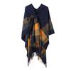 Fringed Cloak Ladies Fixed Strap-On Shawl Minimalist Scarf