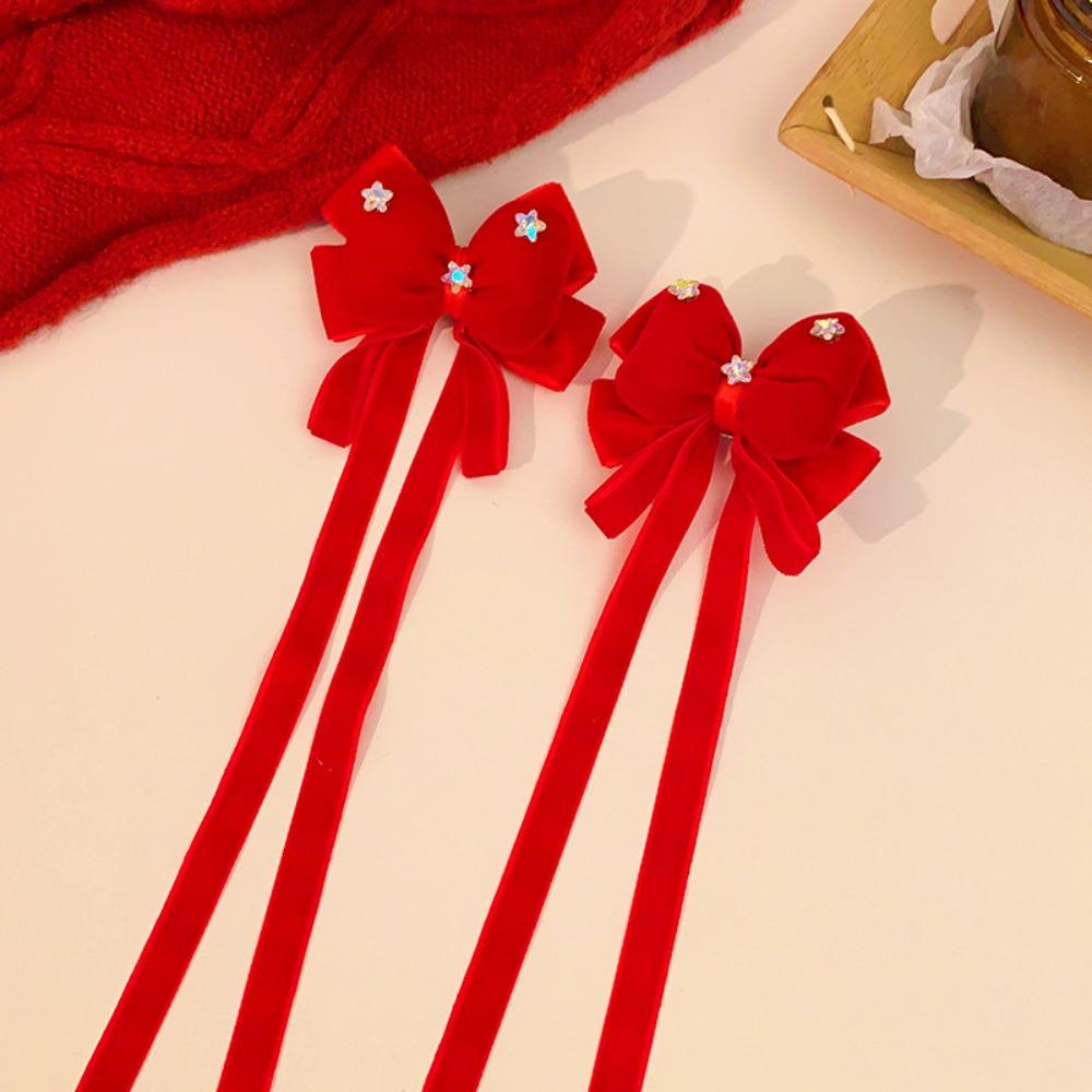 Neujahr Plüschkugel Haarnadel Perücke Prinzessin Stirnkette Fee Rot Schleife Haarspange Kinder