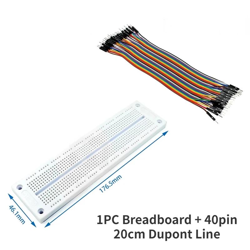 1 Set-ZY-204/MB102/SYB-120/400 Punkte Lötloser Steckbrett-Bausatz Prototypenplatine, 20 cm Stecker auf Stecker Dupont-Kabel, 65 Jumper-Kabel, DIY