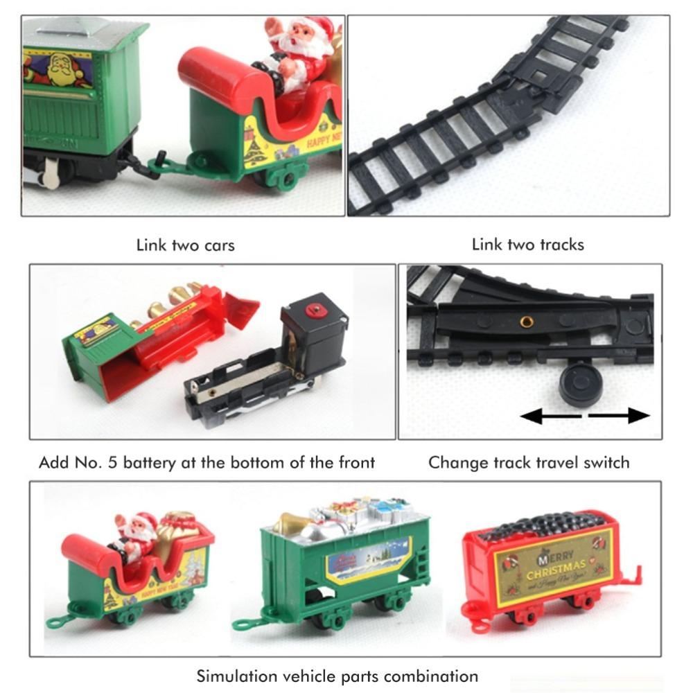 ABS Electric Train Set Battery Powered Electric Rail Cart New Railway Car Toy  Xmas Gifts