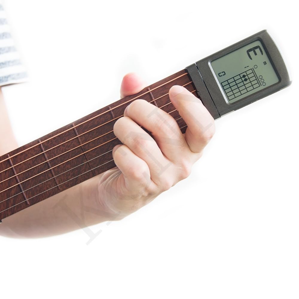 KCNN Code Trainer Guitar Practice Tool 6-String Portable Digital Rotatable Screen Protective Bag Chord Chart Display 6 Frets Beginner