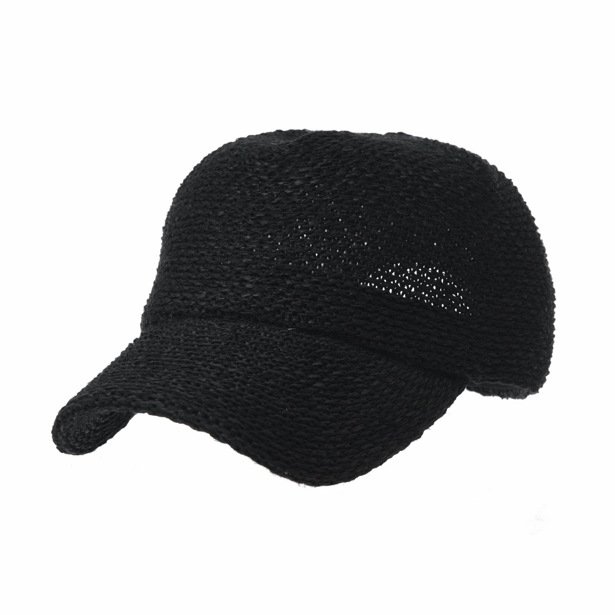 

With Moons KR1960 a cool summer straw hat with mesh and adjustable baseball (Black), cap. чёрный