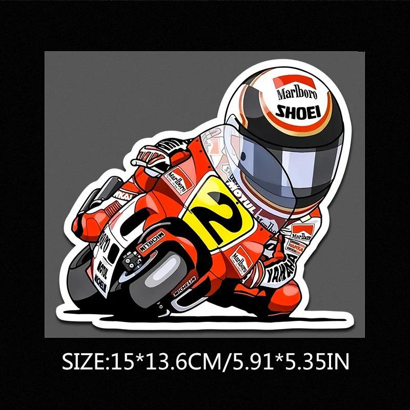 Creative anime motorcycle and rider personalized car laptop stickers, car motorcycle bicycle sun protection and waterproof stickers decoration