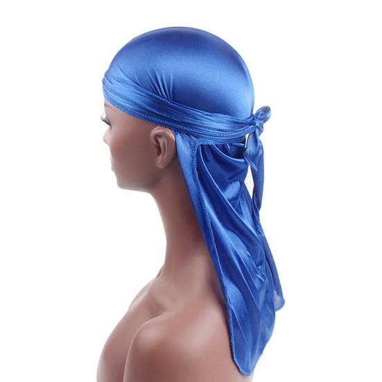 Solid Color Silky Bandanna Turban Hat Breathable Unisex Biker Headwear Headband