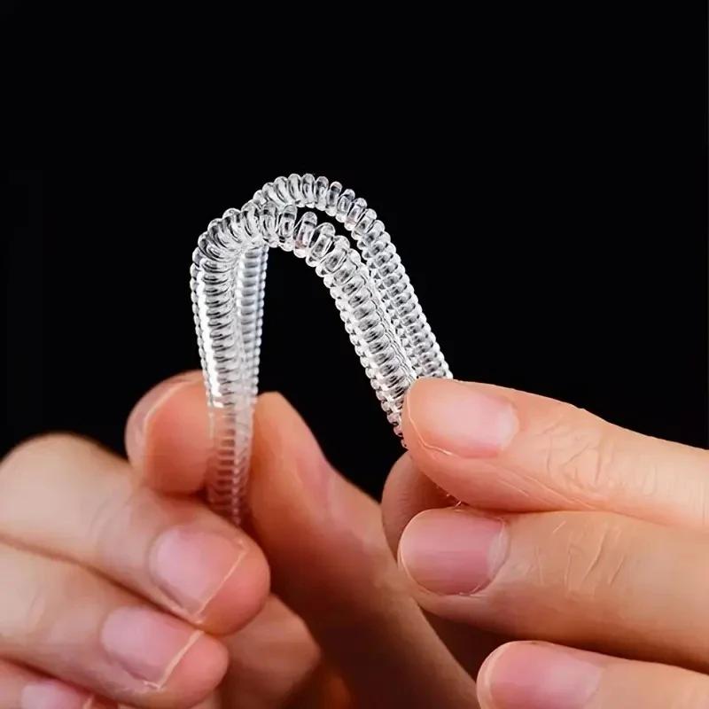 8pcs/Set Ring Size Reducer Tools Spiral Spring Based Rings Adjust Invisible Transparent Tightener Resizing Tool Jewelry Guard