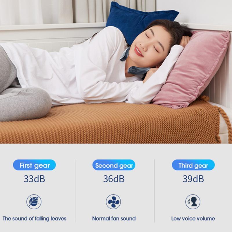 Portable Neck Fan Ice Cooling Metal USB Charging Bladeless Hanging Fan Mini Electric Neckband Wearable Cooling for Sport Student