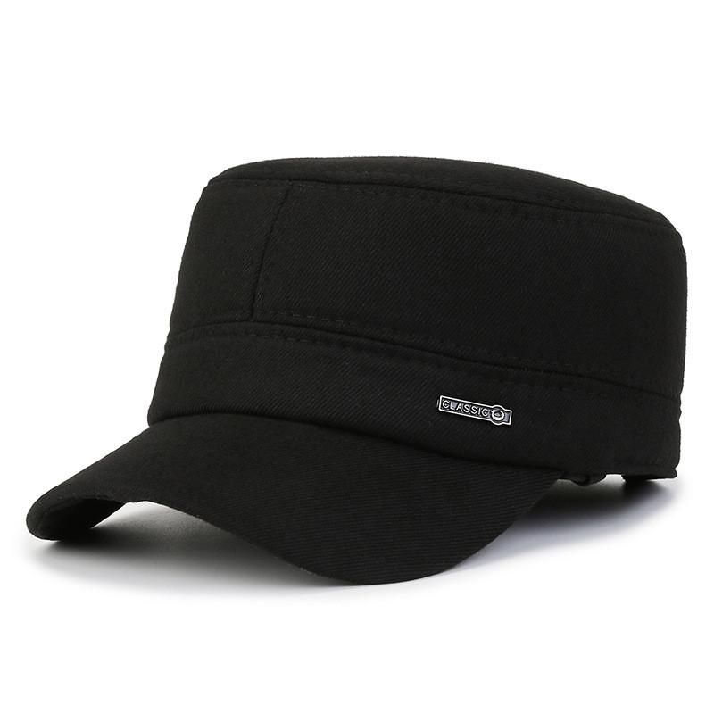 Men Letters Classic Warm Flat Cap Winter Ear Protection Thickened Travel Outdoor