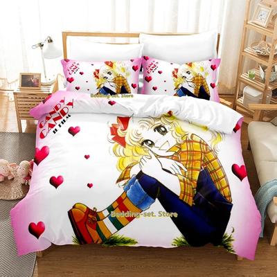 Candy Candy Bedding Set Single Twin Full Queen King Size Bed Set Adult Kid Bedroom Duvetcover Sets 3D Kawaii Anime Bed