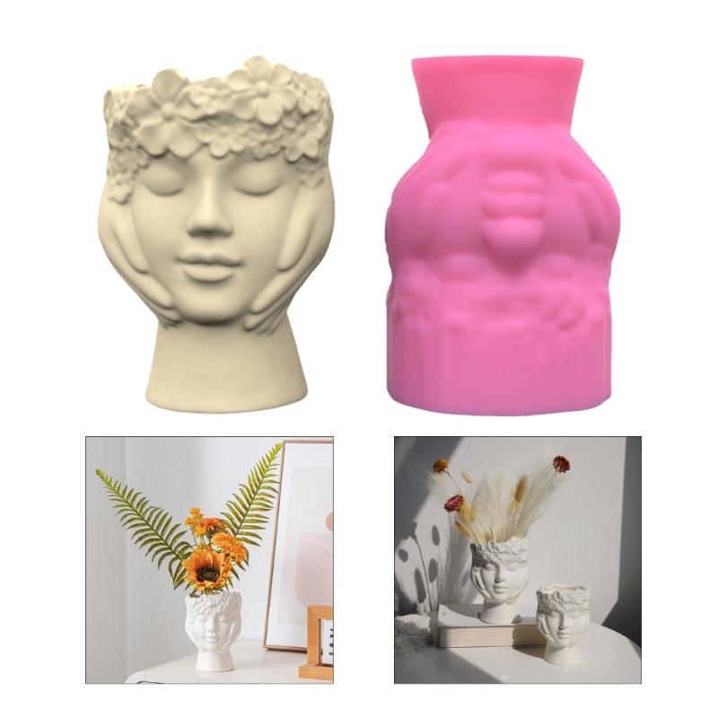 Silicone Vase Moulds Silicone Planter Molds Artistic Human Figure Shape Crafting Molds Art Figure Molds for Flower Vase