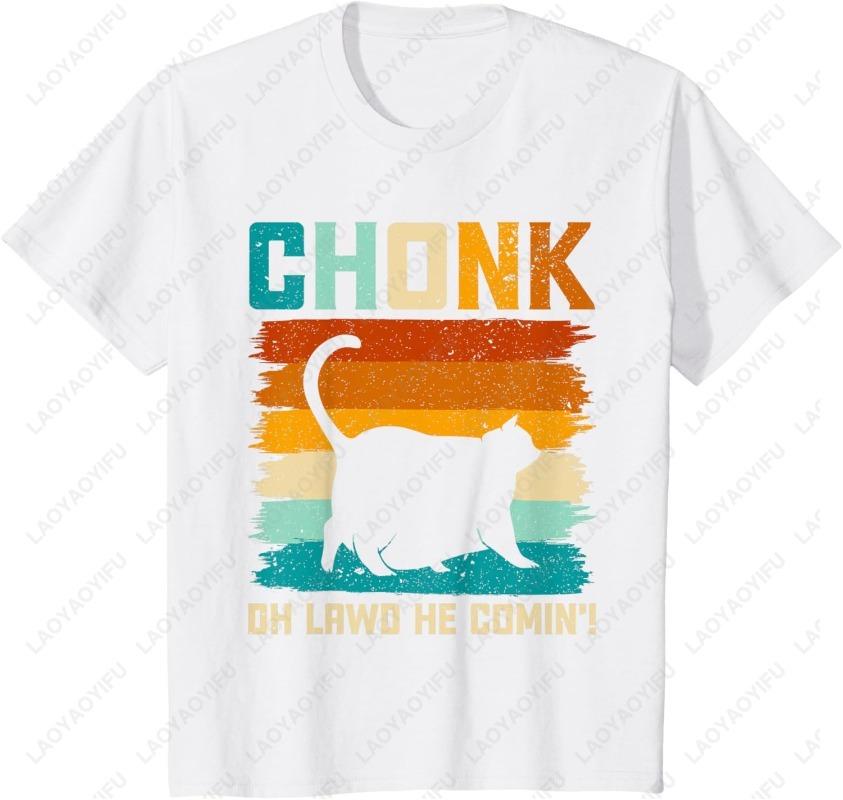 Chonk Cat Scale Meme Funny Retro Style Vintage Unisex Adult Cotton TShirt Men Women Fun Graphic Meowy Lovely Oneck Printed Tops