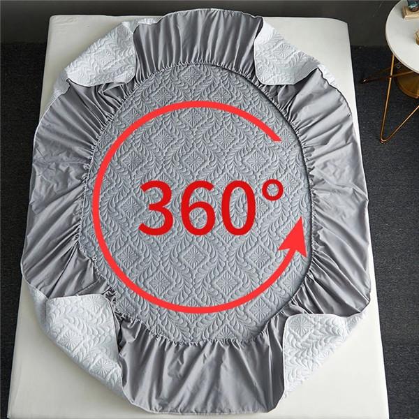 Vattert vanntett fittelaken med elastisk sengetøy beskytter laken Madrasstrekk Ensfarget sengetøy (Ingen putevar)