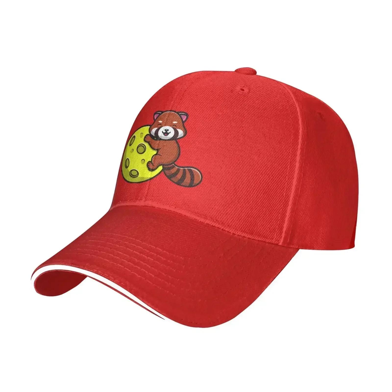 

Cute Red Panda on The Moon Baseball Caps Printing Sandwich Brim Hats Fashion Spring Summer Solid Sunhat Daily Outdoor Travelling Adjustable