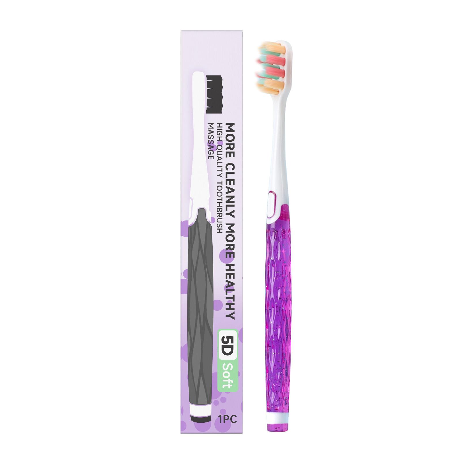 

Тонкая мягкая зубная щетка для глубокой чистки, ухода за полостью рта, густая щетина, удобная в использовании. One Size фиолетовый