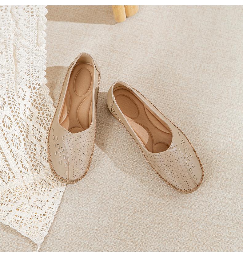 Fashion Hot-selling Women's Flats Leather Loafers White Nurse Work Shoes Comfortable Fashion Round Toe Nurse Shoes