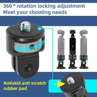 Kamera-Stativhalterung für Gopro-Adapter, 360-Grad-Einstellung, 1/4-20-Schrauben-Konvertierungsadapter für GoPro Hero12/11 für Insta360