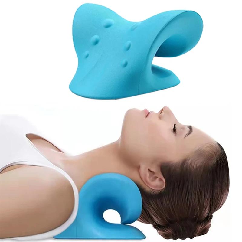Alongamento da coluna cervical Relaxador de pescoço e ombro Dispositivo de tração para relaxamento muscular cervical Almofada de massagem para ombros Correção da coluna