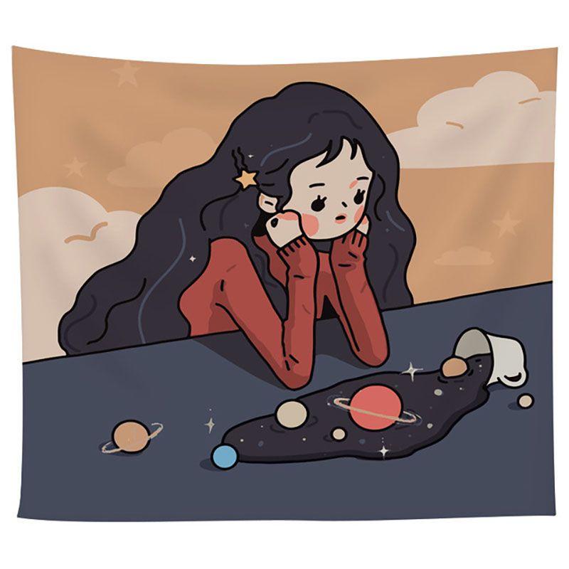 Lovely Cartoon Wall Hanging Tapestry- Hand Washable Skin-friendly Livingroom Decor