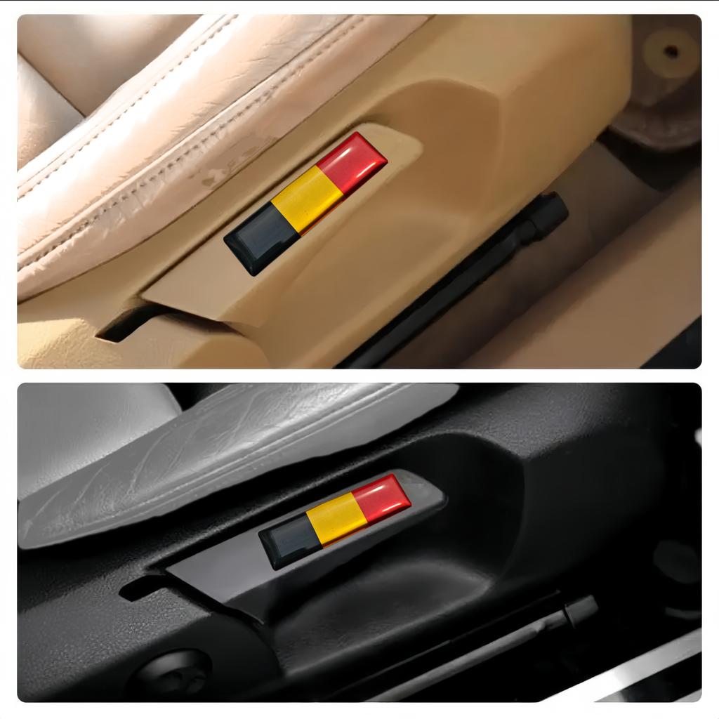 2 Belgian flag style car badges, car seat handle badge stickers, suitable for all car decoration accessories - car stickers