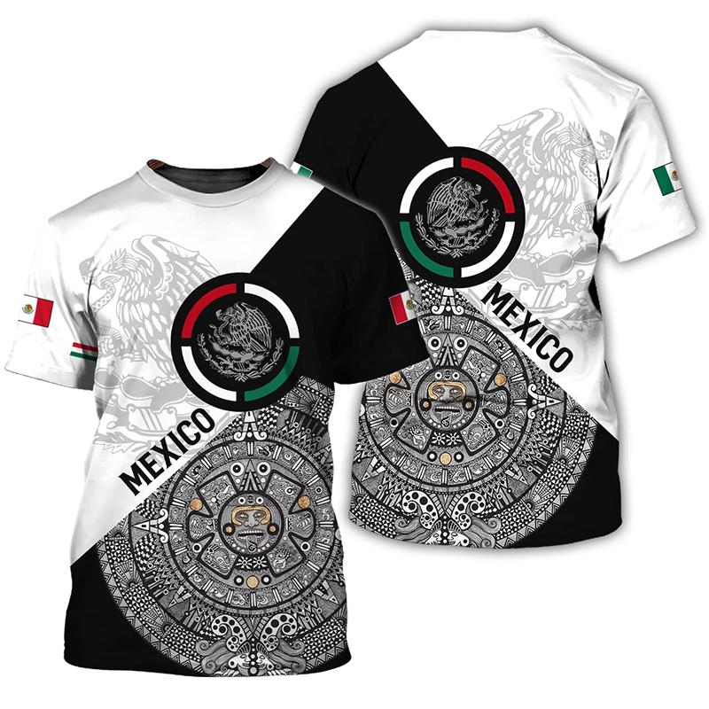 Mexiko Flagge 3D-Druck Herren T-Shirts für Männer Kleidung Sommer Unisex Kurzarm Tops Mode Tees Streetwear Harajuku T-Shirt