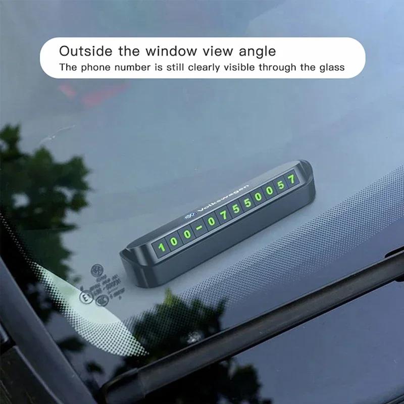 Lmn1 Car Temporary Stop Sign Parking Card Telephone Number Card Plate For VW GTI Polo Golf Passat Tiguan Arteon Touareg Taigo Caddy