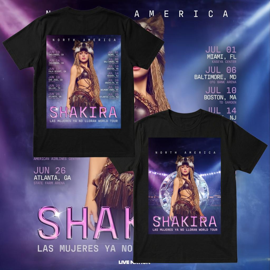 Shakira Merchandise 2026 World Tour Pop Unisexs TShirt Unisex ONeck 100 Cotton Short Sleeve Y2k Oversized Women Tee for Fans