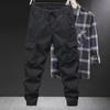 Men's Ice Silk Loose-Fit Multi-Pocket Drawstring Trousers