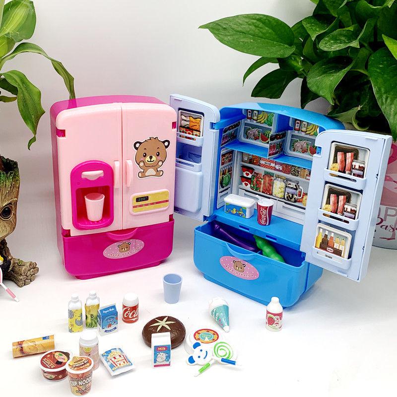 

Kids Double Door Refrigerator Playset for Girls, Ages 3-6 - Pretend Kitchen Cooking Educational Toy Standard