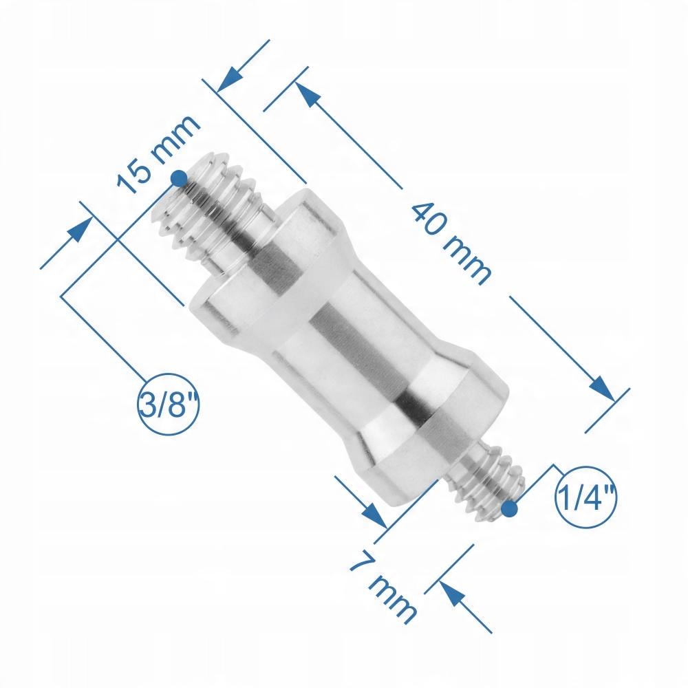 Adapter sleeve tripod reduction 3/8" to 1/4" aluminum for 40 mm tripod