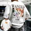One Piece Vinsmoke Sanji Wanted Poster Graphic T-Shirt, Unisex Oversized Streetwear Casual Cotton Short Sleeve T-shirt