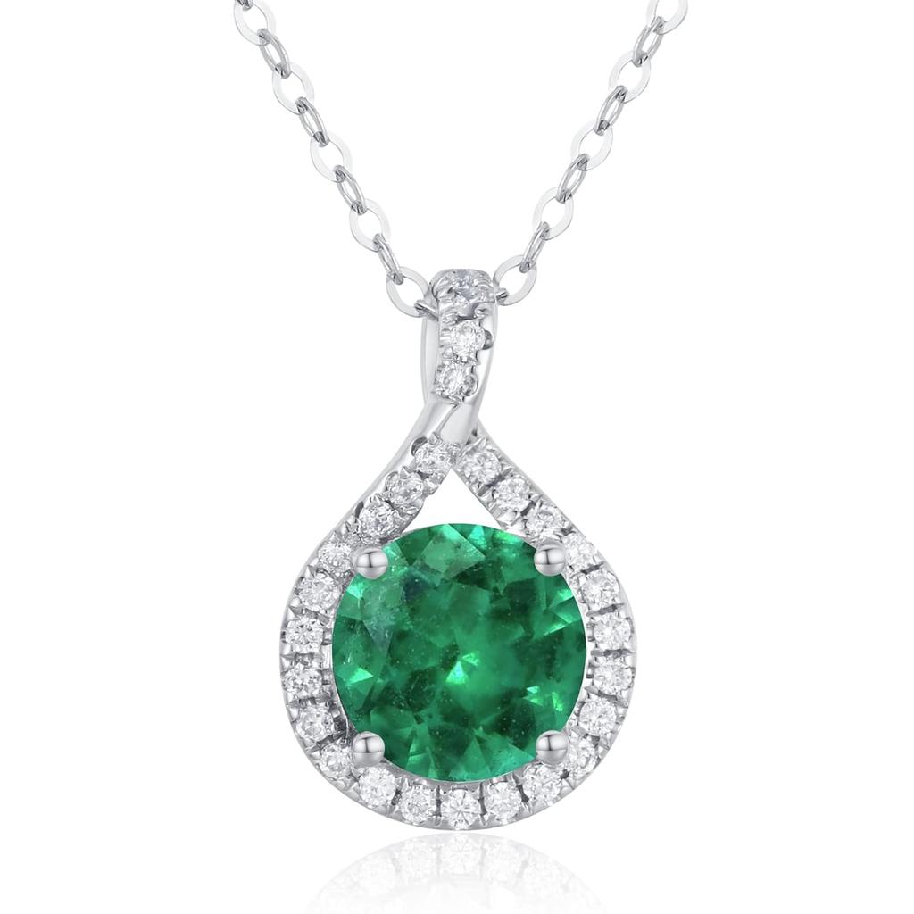 Natural Certified Green Emerald Gemstone Pendant 925 Sterling Silver Necklace Teardrop Green Emerald Pendant
