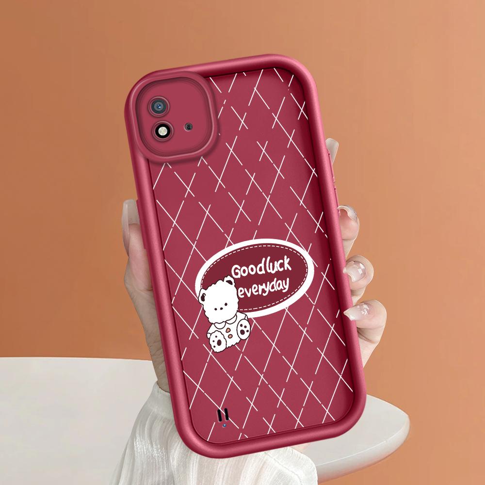 Soft Silicone Square Ladder Printing Pattern Phone Casing Full Cover Camera Shockproof Protection Rubber Case for OPPO Realme