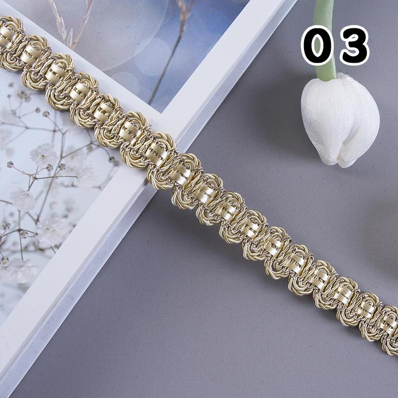 12 Meter Braided Lace Trim Fabric Fringe 1.5cm Width Lace Ribbon Apparel Curtain Diy Sewing Accessories Upholstery Decor Crafts