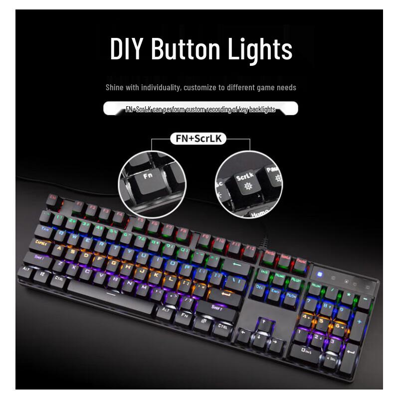 KunJun GM330 Hot-Swappable 104-Key Gaming Mechanical Keyboard