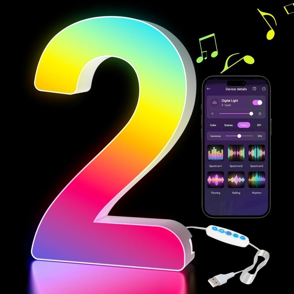 Name Letter Alphabet Light Smart Number Lamp MeRGBW App LED Letters Light Game