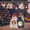 24Pcs/Set Christmas Gift Bags Christmas Advent Calendar Bag Candy Storage Pouch Diy Christmas Multi-Purpose Decoration