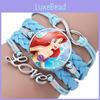 Pulseira Infantil de Liga de Estilo Desenho Animado Popular Para Meninas Frozen Elsa Anna Sereia Cinderela Princesa Oceano