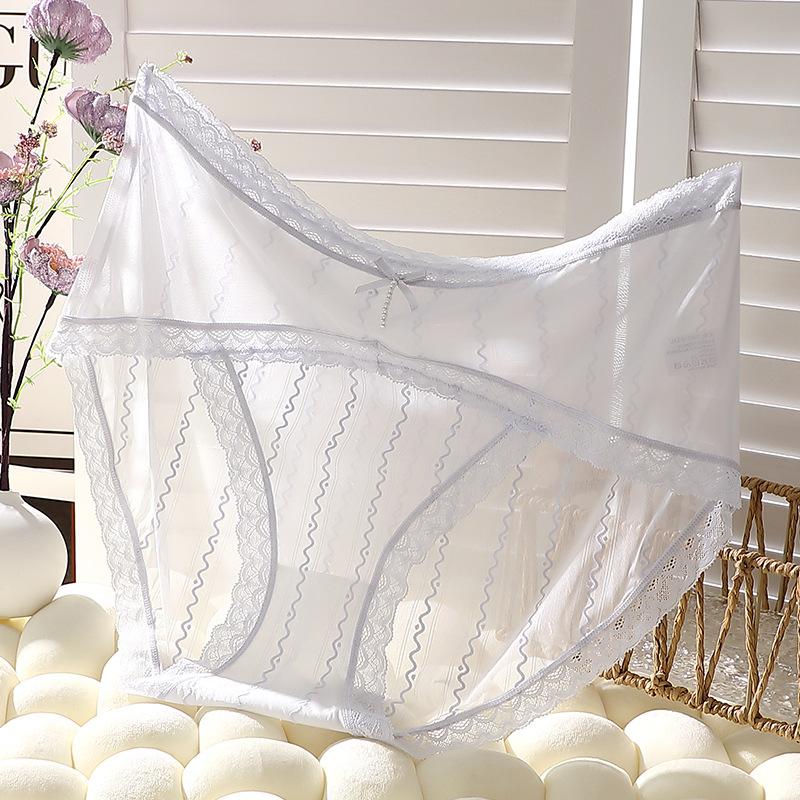 Sexy Slips in Übergröße mit hohem Schlitz und Schleife, nahtlose Triangel-Damenunterwäsche