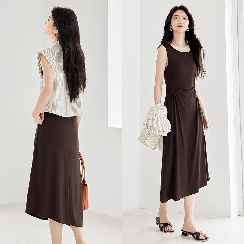 Women's Long-Sleeve Shirt & Sling Dress Two-Piece Set