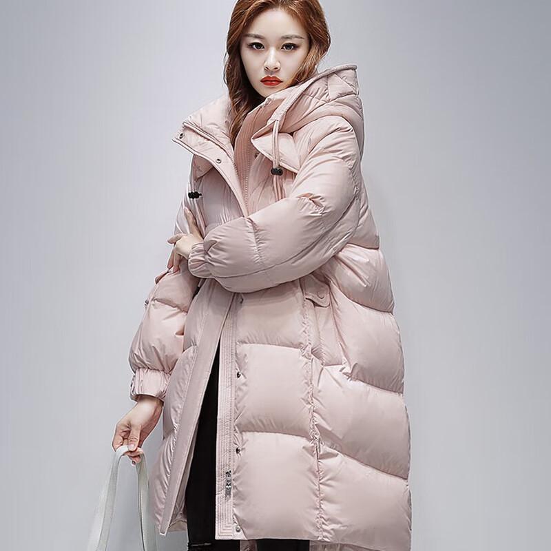 

Duckduck Women s Mid-Length Hooded Down Jacket L