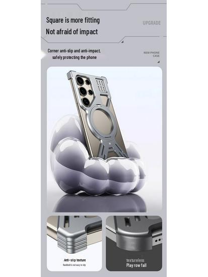 Samsung S26 Ultra Metallhülle: Magnetischer Drehständer, Anti-Fall-Schutzhülle