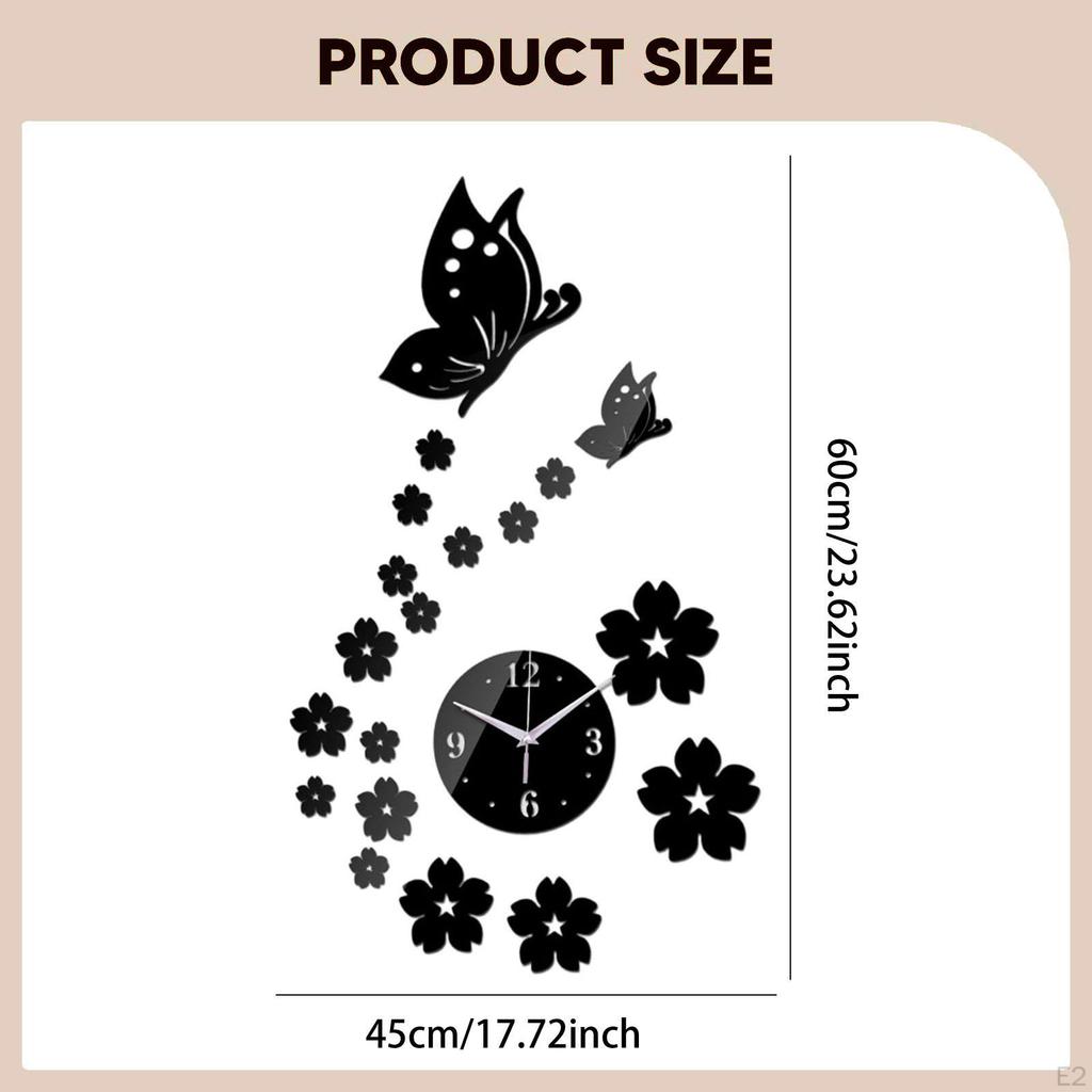 Aesthetic And Silent Wall Clock to Assemble with Acrylic Stickers for Artistic Modern