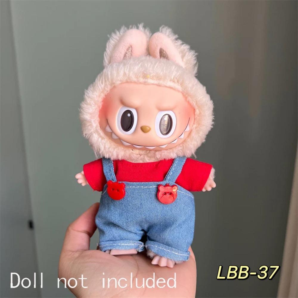 Only Clothes For 15-17CM Labubu Mini Accessories Clothes Clothing Dolls Set Sitting Party Scarf Hat Bag Cute Decoration Gift