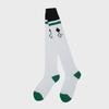 Argyle Point Over Knee Socks_White