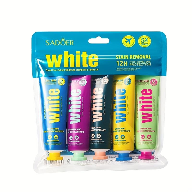 SADOER White Plant Extract Toothpaste Set - Deep Cleansing, Fresh Toothpaste, Travel Toothpaste, 5-piece Set of Sensitive Toothpaste