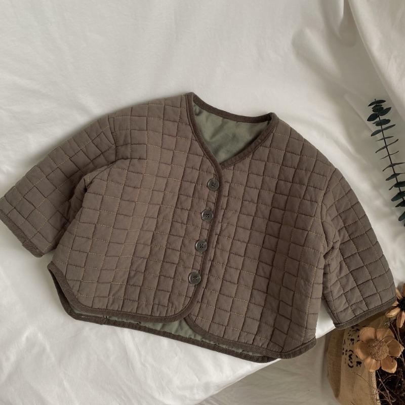 

Осенняя новая детская короткая хлопковая куртка из хлопка. Топ из хлопка. 130cm кофейный
