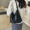 Cute Bow Underarm Bag PU Leather Designer Tote Bag Solid Color Casual Daypack with Zipper Satchel Purse for Women