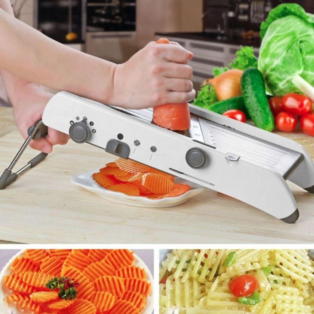 Adjustable Vegetable Cutter Manual Non-slip Base Vegetable Shredder with Hand Guard Efficient Vegetable Slicer Potato