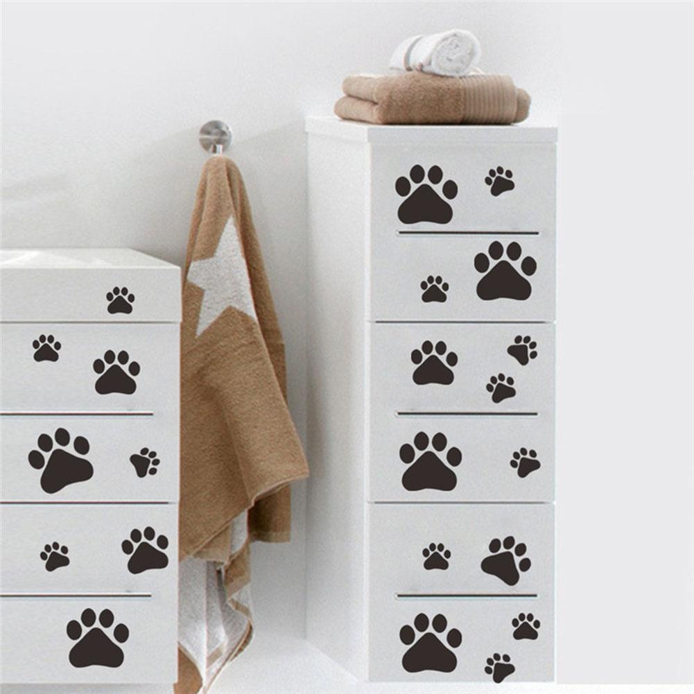 44pcs Dog and Cat Paw Print Wall Stickers for Home and Pet Spaces Vinyl Decals for Walls Furniture and Other Surfaces